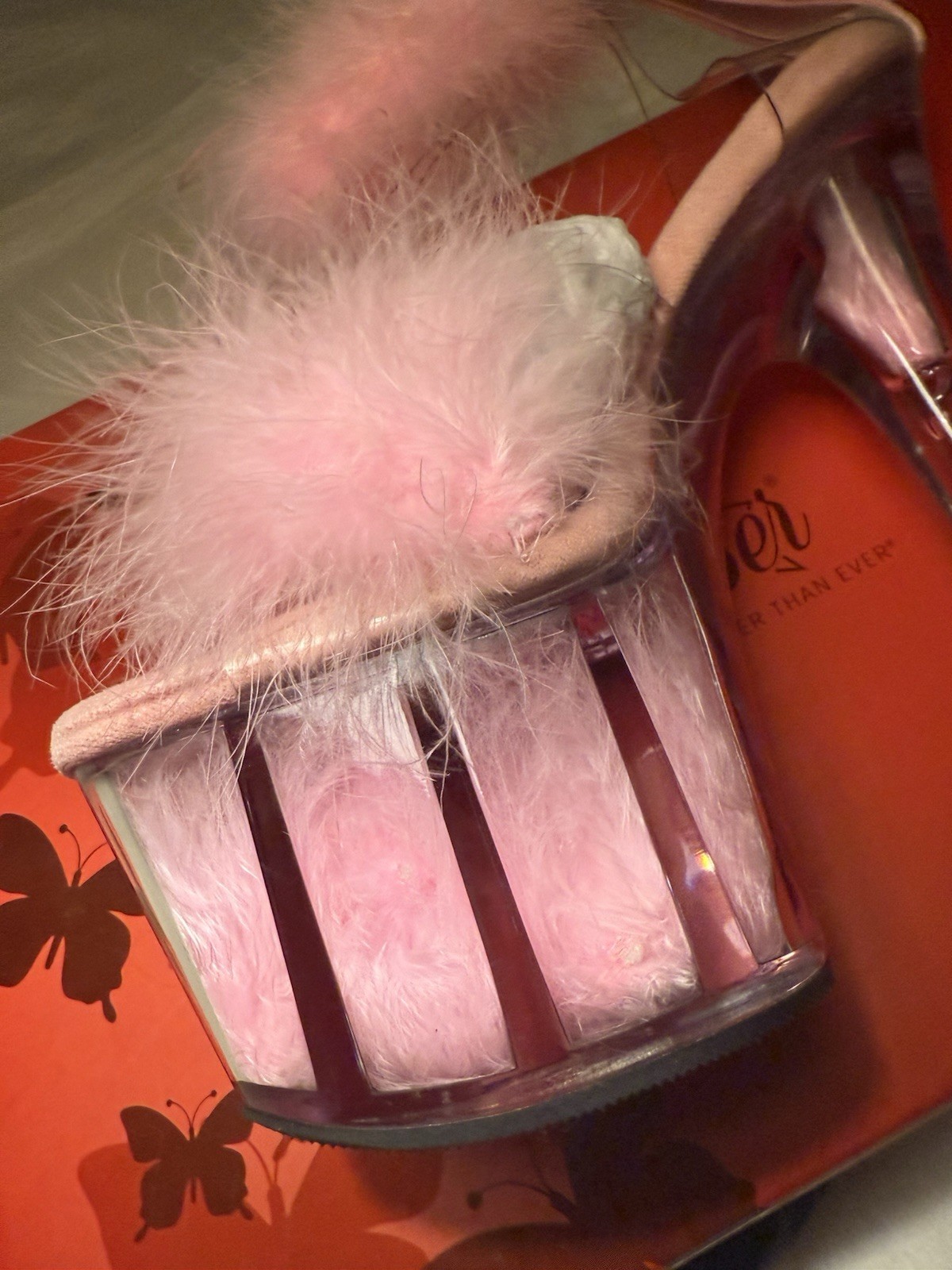 Pleaser 7″ Heel Pf Marabou Fur Ankle Cuff Glitter Sandal Adult Women Ado724F/C