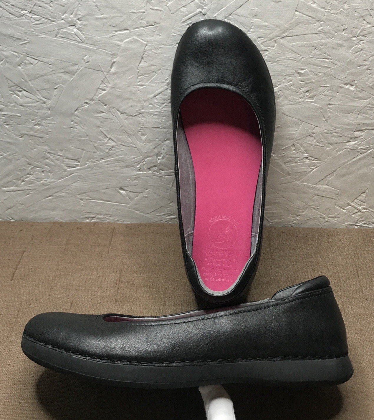 *See Description Alegria Petal Women’s Ballet Flats Black Leather Shoes Size 7.5