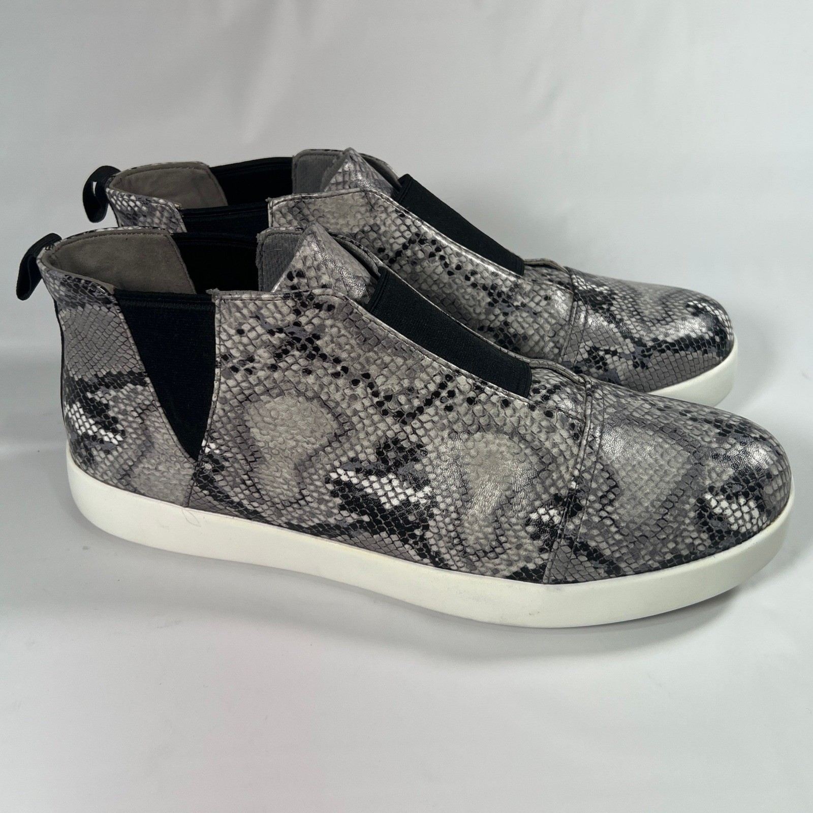 Alegria Parker Grey Snake Sneaker Booties Women’s 40 US 9.5-10 Slip On Comfort