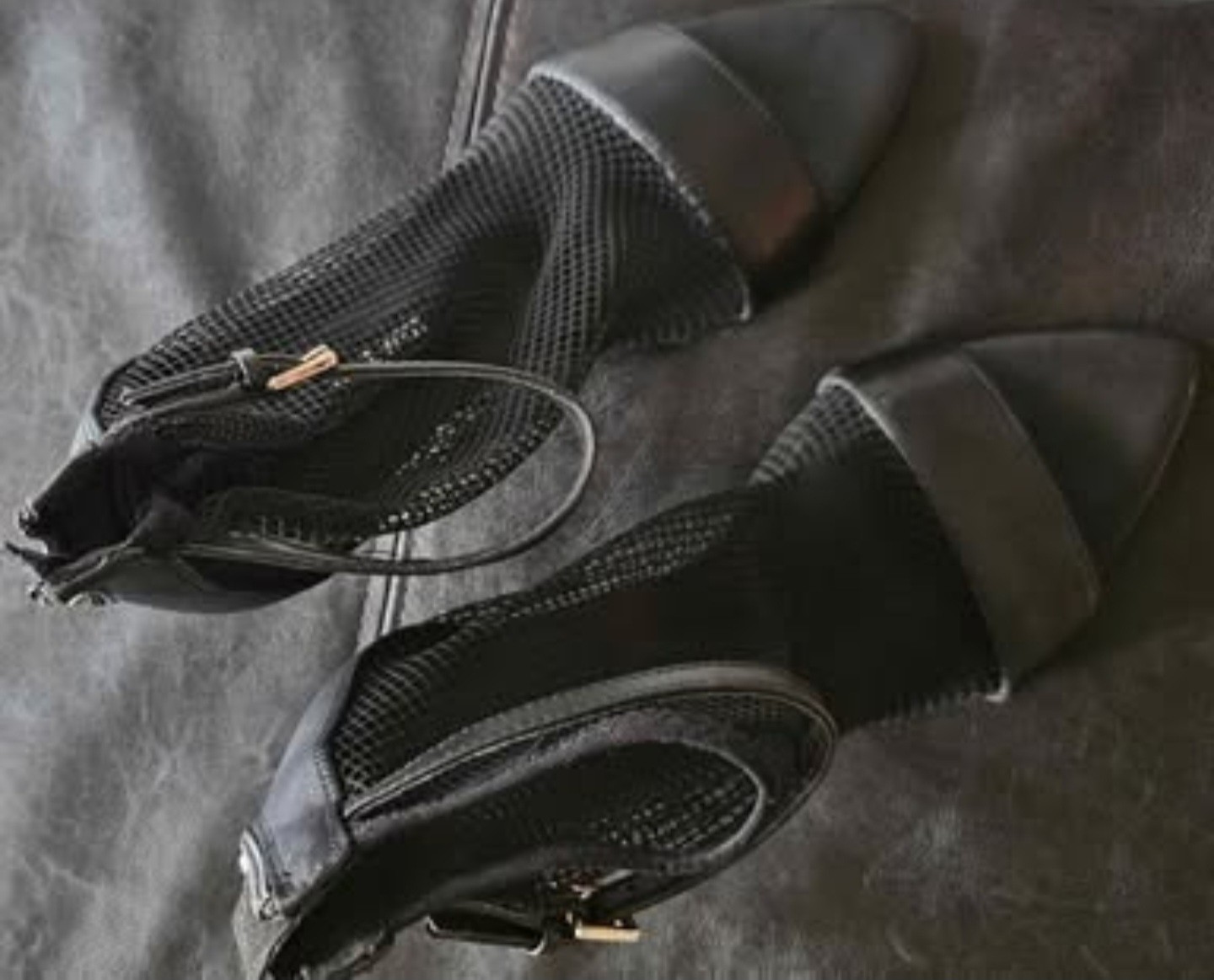 Nine West Black Stilleto Mesh High Heels