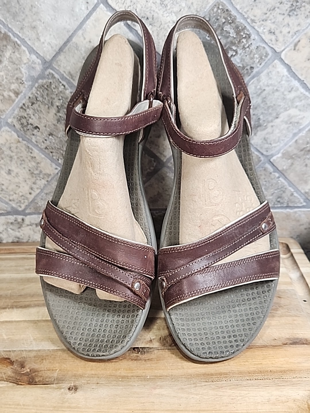 Merrell Sandals Womens 11 Dahlia Coffee Bean Strappy Hook And Loop Brown Leather