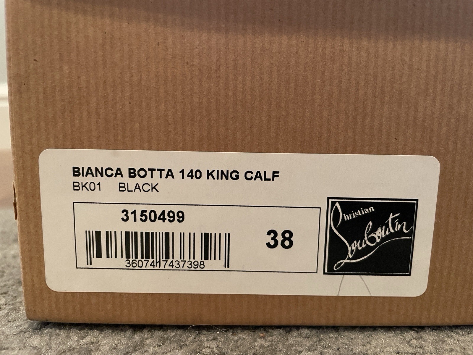 Christian Louboutin Bianca Botta 140 King Calf Black Knee High Boots 38
