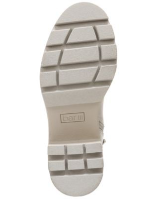BAR III Womens Ivory 1″ Platform Back Pull-Tab Versuz Booties 9.5