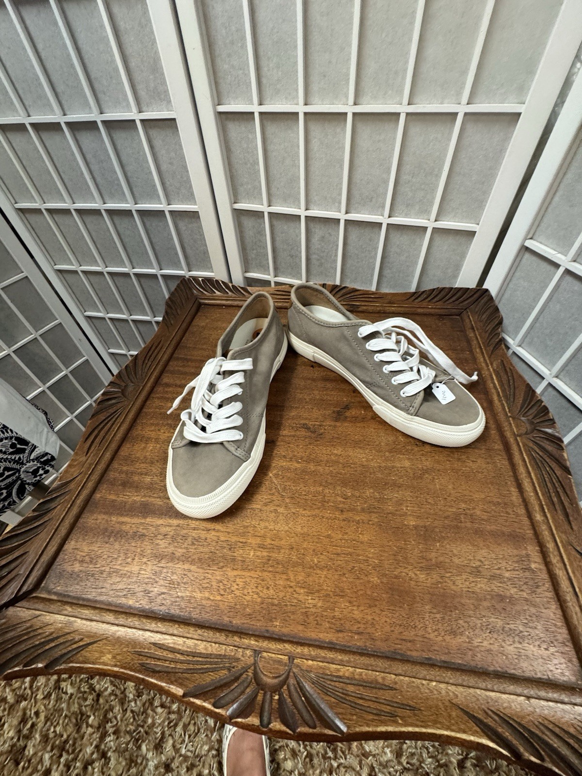 Frye, Woman, Tennis shoes, Gray-Brown, Size 7, Leather, Lace Up.!
