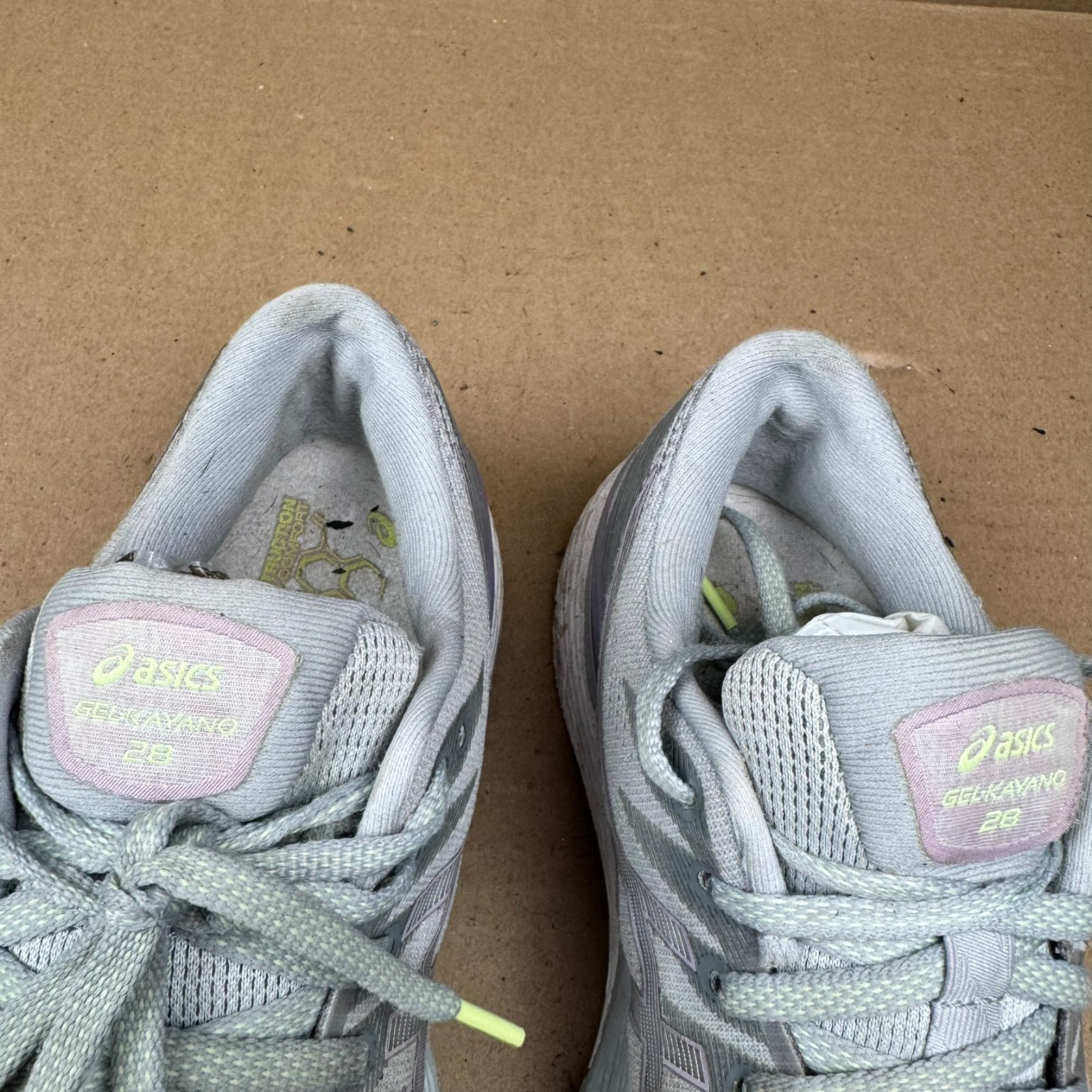 ASICS Gel-Kayano 28 Grey Lavender Running Shoes 1012B047 Women’s Size 6.5