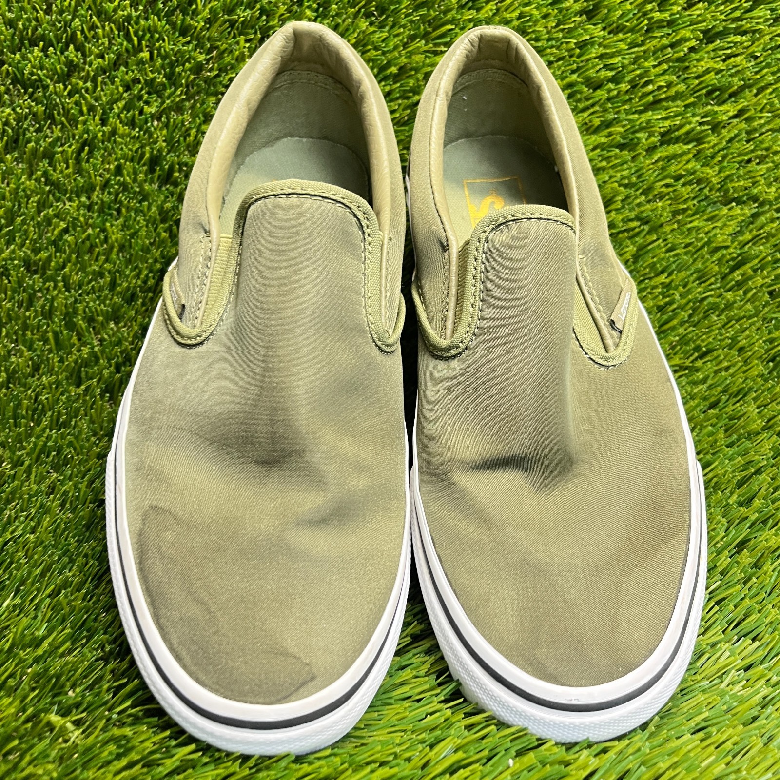 Vans Classic Slip-On Nylon Aloe Womens Size 8 Green Athletic Shoes Sneakers