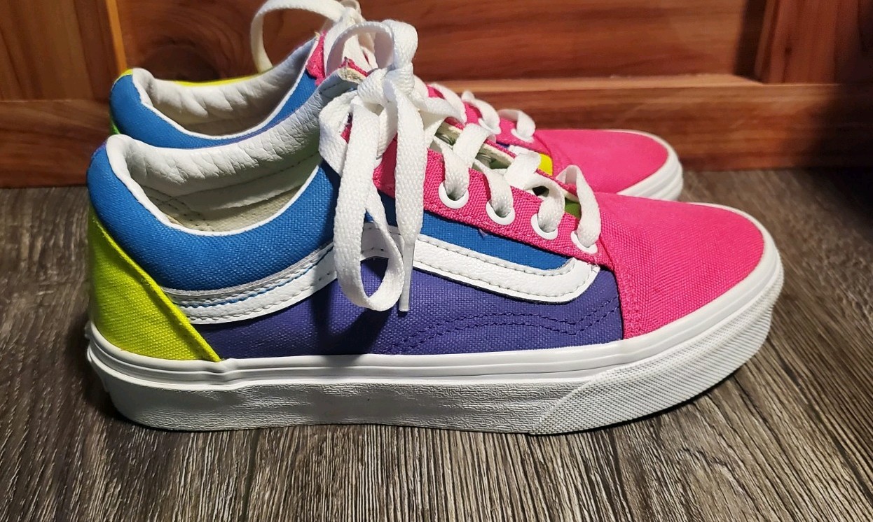 VANS Old Skool Colorblock Neon Edition Women’s Sz 5/Men 3.5