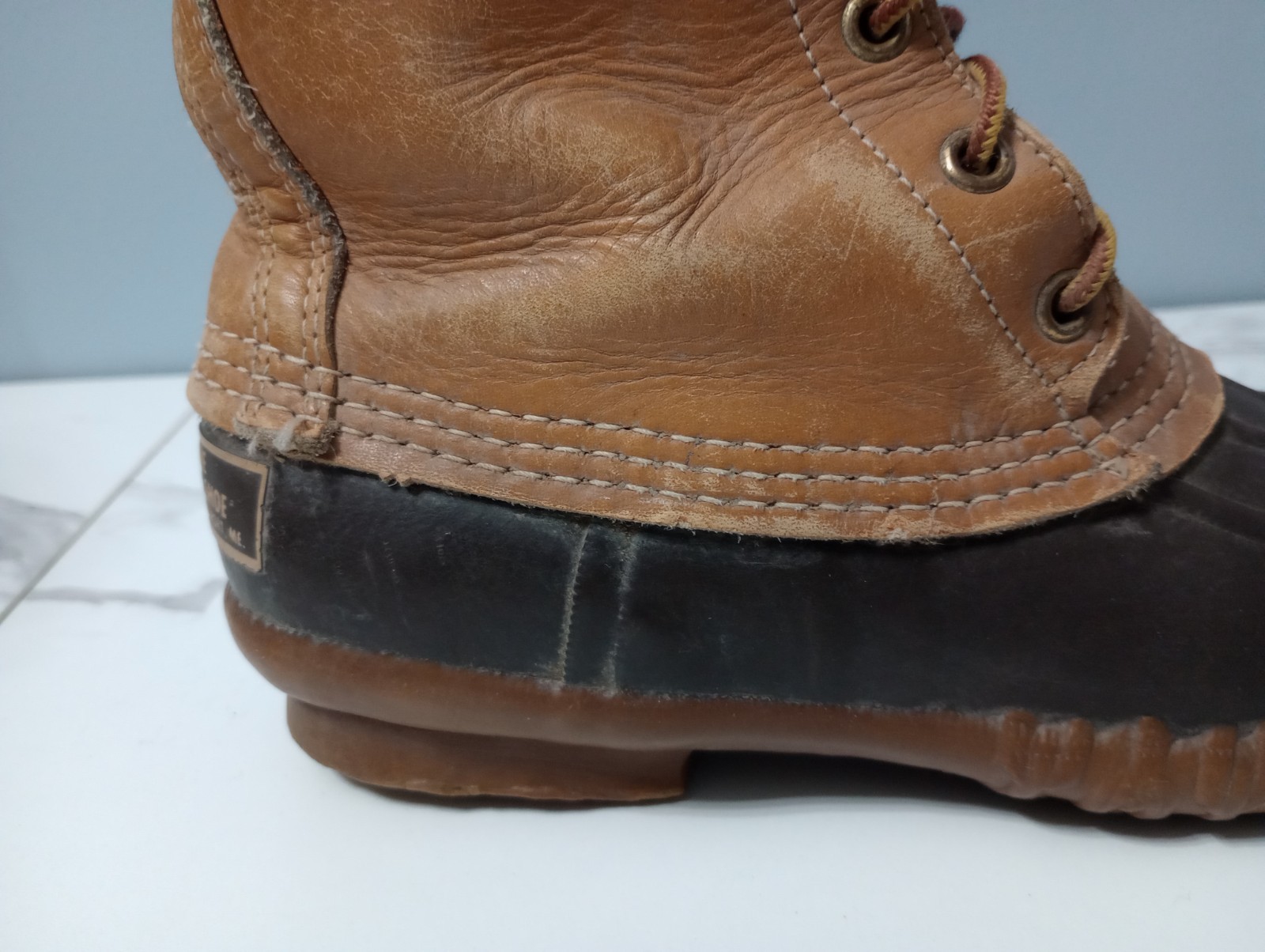 LL Bean Maine Hunting Shoe Women 6 Made In USA Outdoor Leather Brown