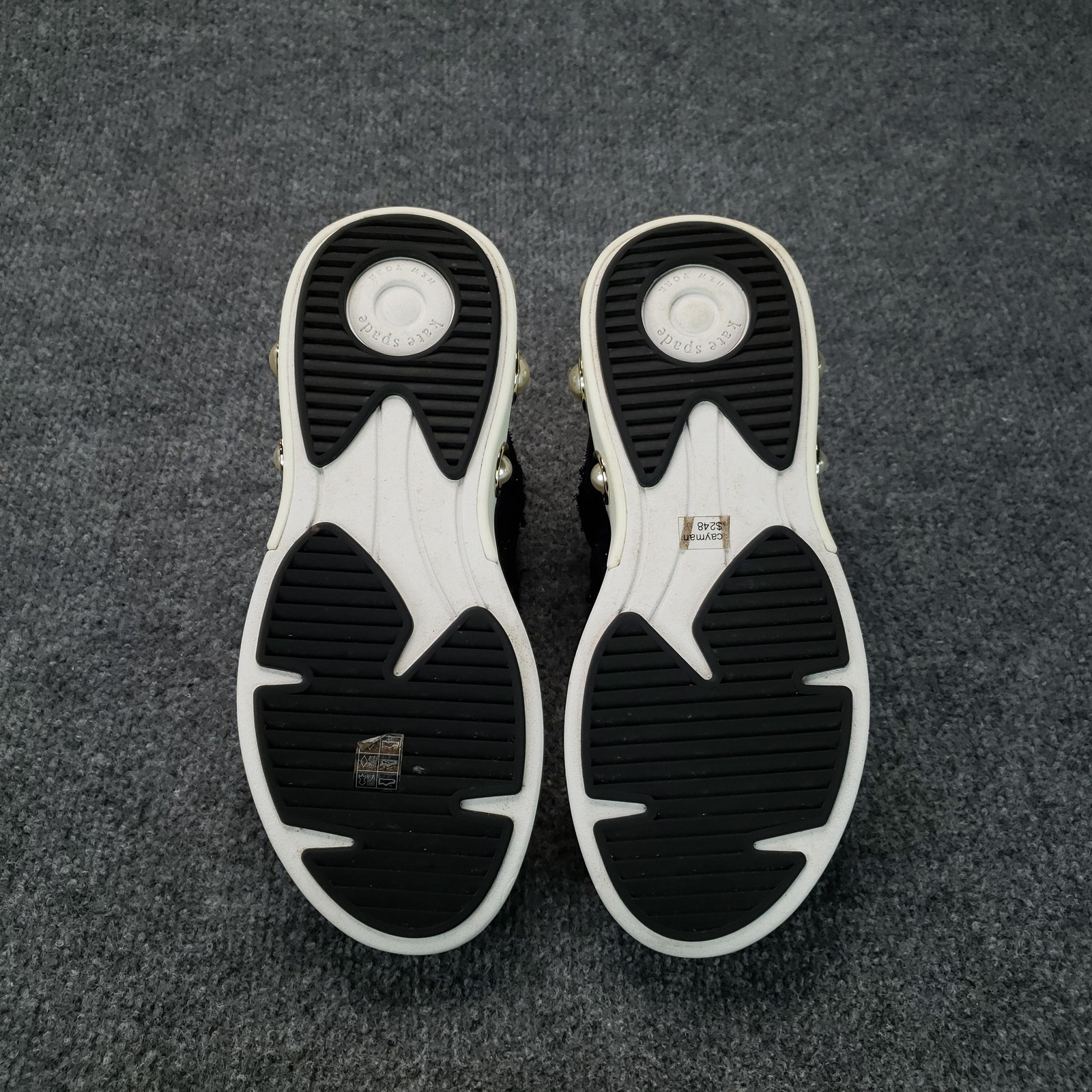 Kate Spade New York Cayman Shoes Womens Size 6 Black Sneaker Pearl Studded