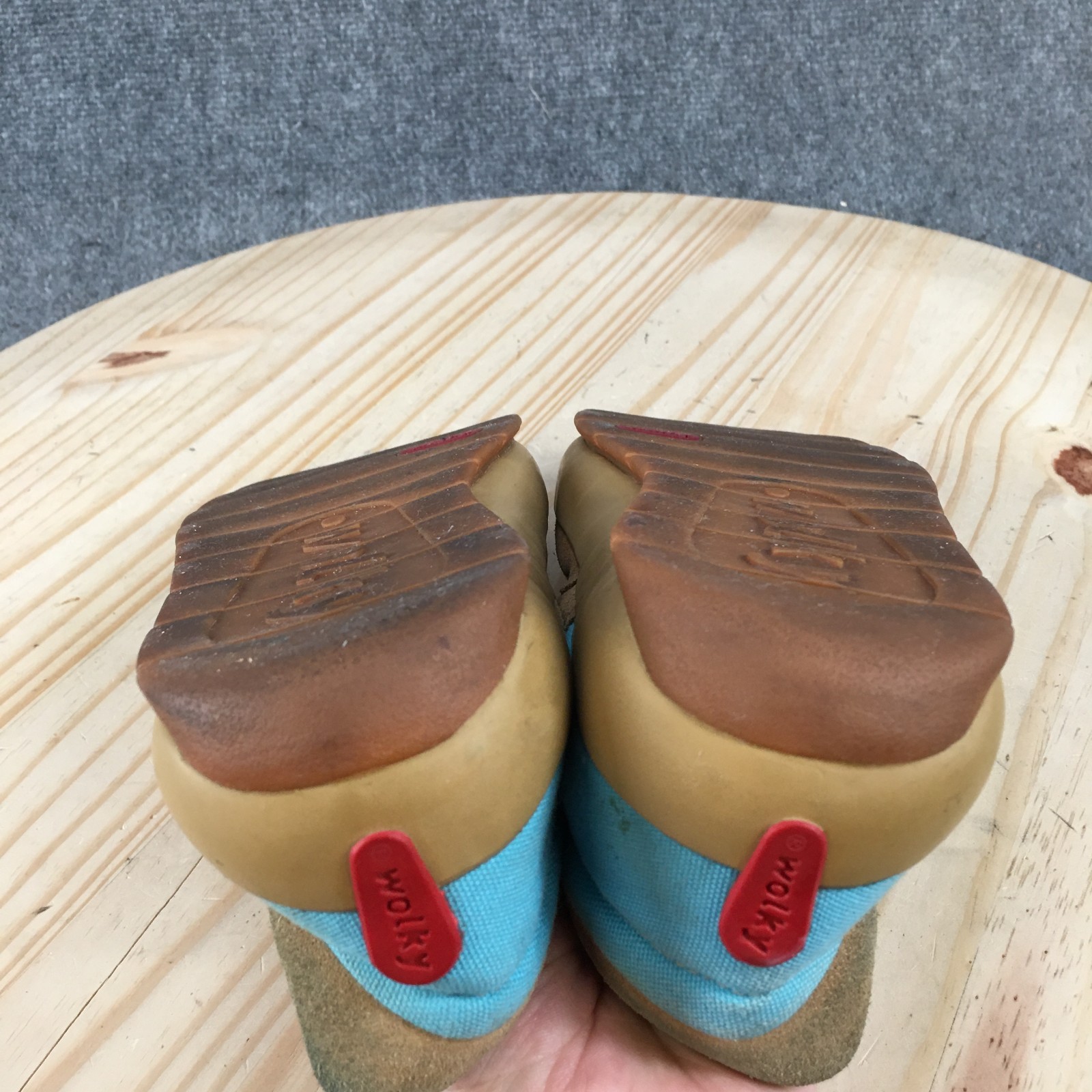 Wolky Sneaker Shoes Womens 41 Comfort Lace Up Round Toe Low Suede Tan Blue