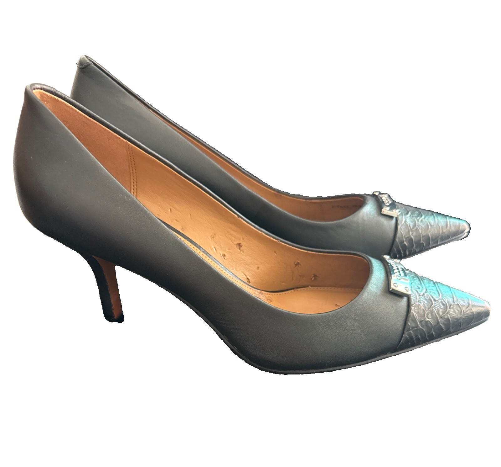 Classic/Professional: Coach Women’s Black Leather Heels Size 10M “Gently Worn”