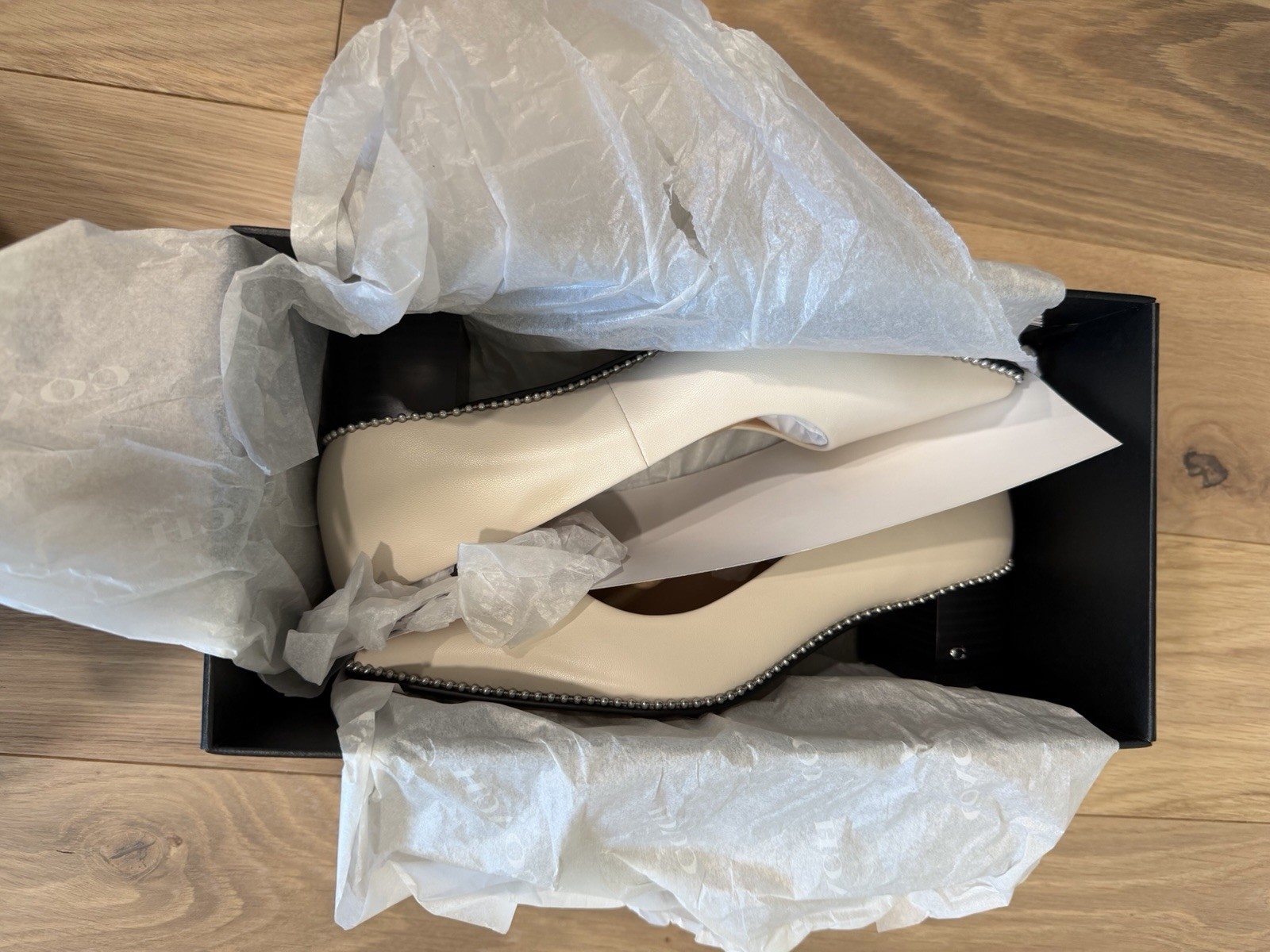 Coach Willa 45 Leather Pump Chalk White 7 B New In Box G4610