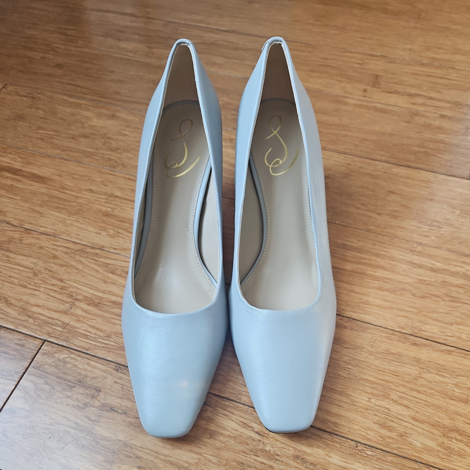 Sam Edelman Rika Pebble Grey Venezzia Leather Heels Sz. 9 Excellent condition
