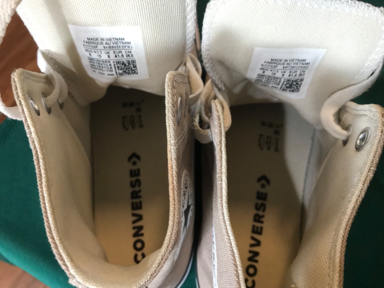 Converse Chuck Taylor All Star High Top Sneakers Khaki Canvas Men’s 8 Women’s 10