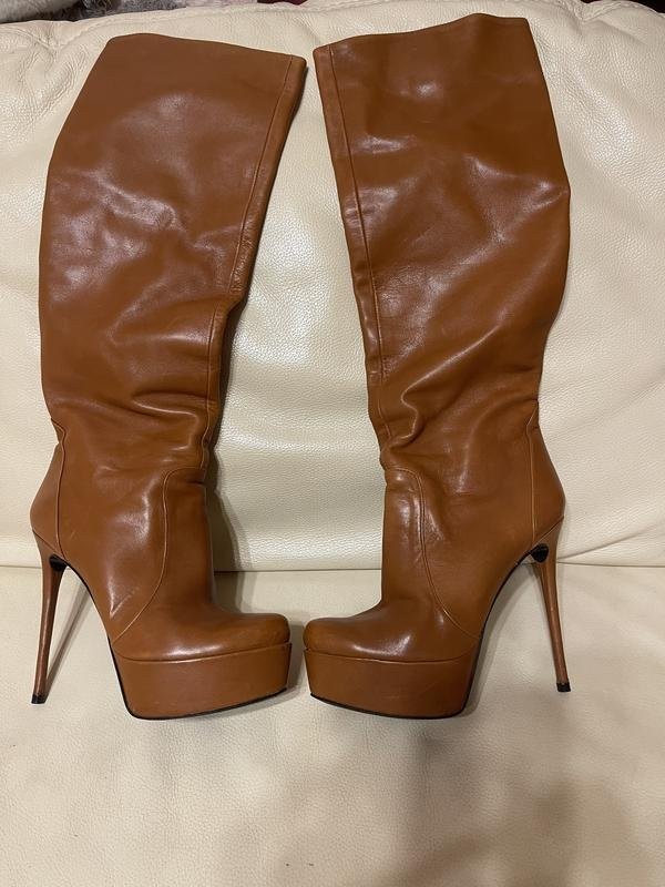 Women Luciano Carvari boots brown leather 40