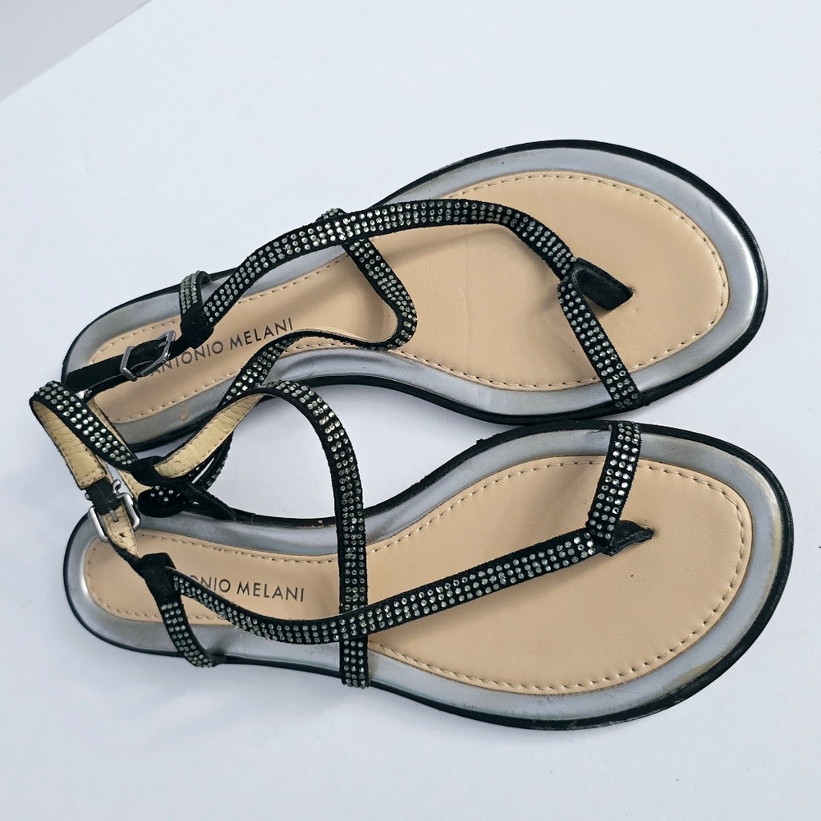 Antonio Melani Strappy Rhinestone Sandals Size 9 Brazil Festival Summer Feminine