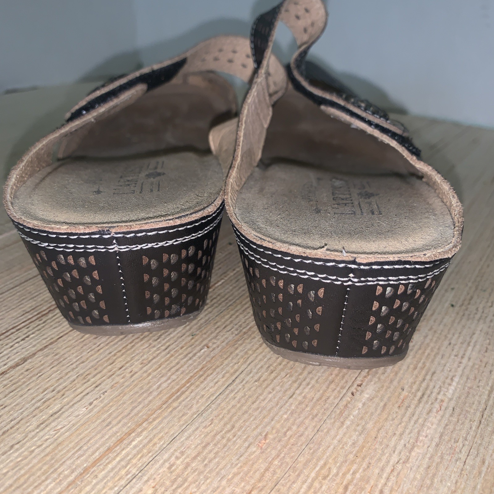 L’Artiste by Spring Step Spoorti Prorated Leather Brown Clog EU 38 Boho Hippy