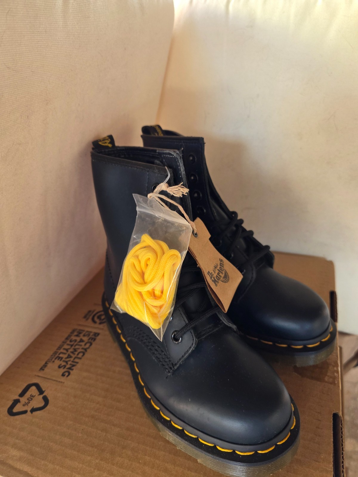 Dr. Martens 1460 W Navy Blu Marin Smooth Boots size M4 W5