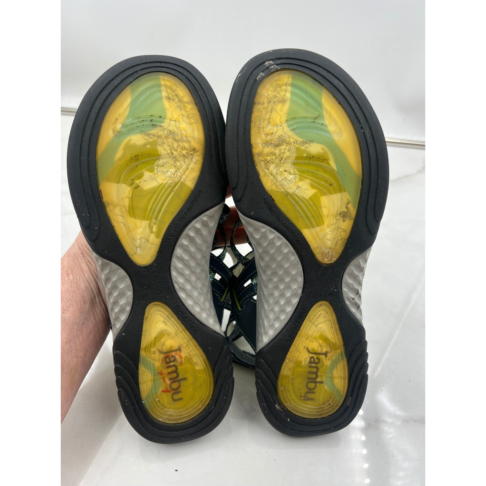 Jambu JBU Hiking Shoes Sandals Womens 9 Navy Blue Lime Green Adventure Water