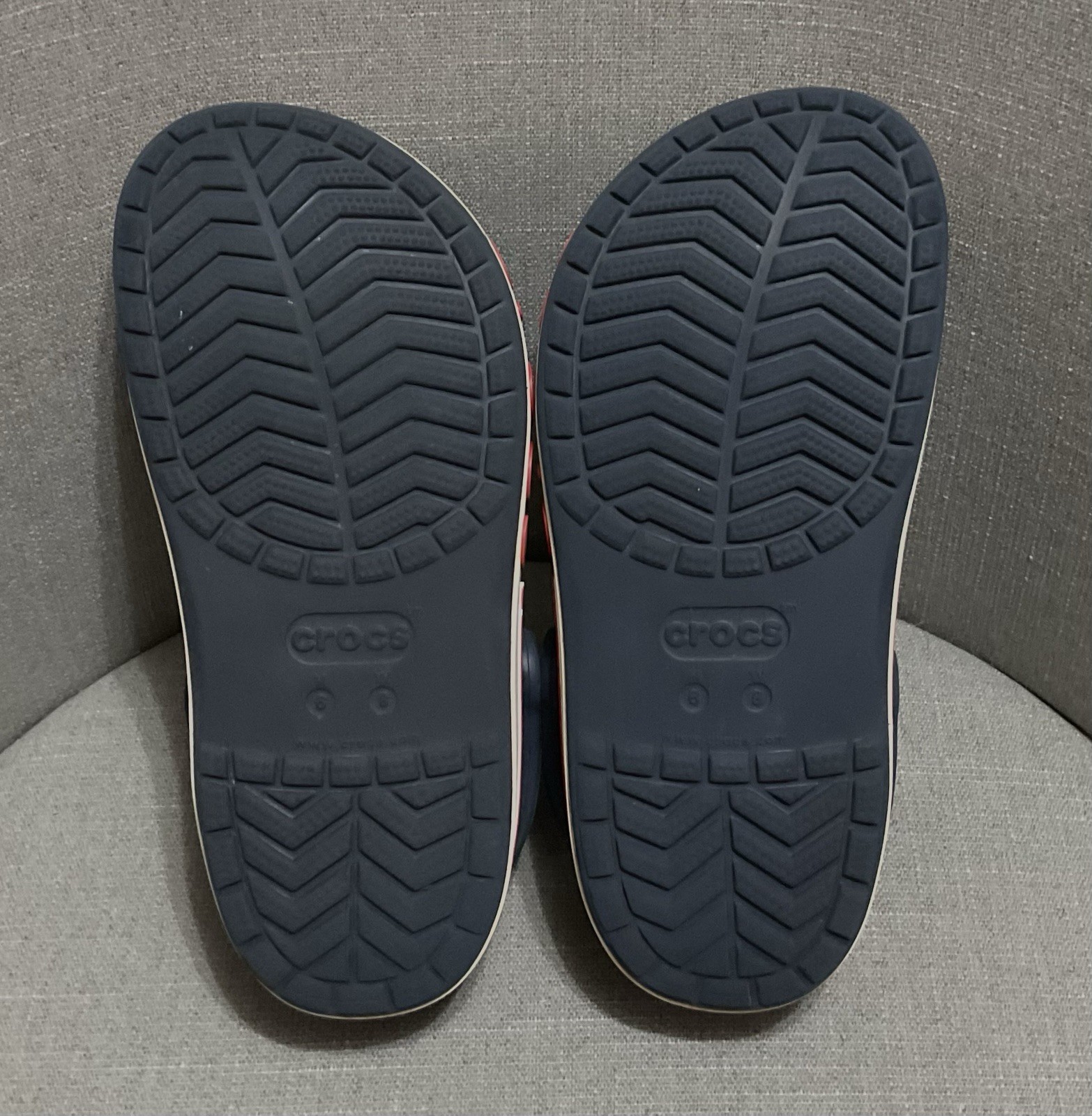 Crocs Womens Size 8 Bayaband Clog Navy Blue Rubber Shoe Casual Slingback Logo