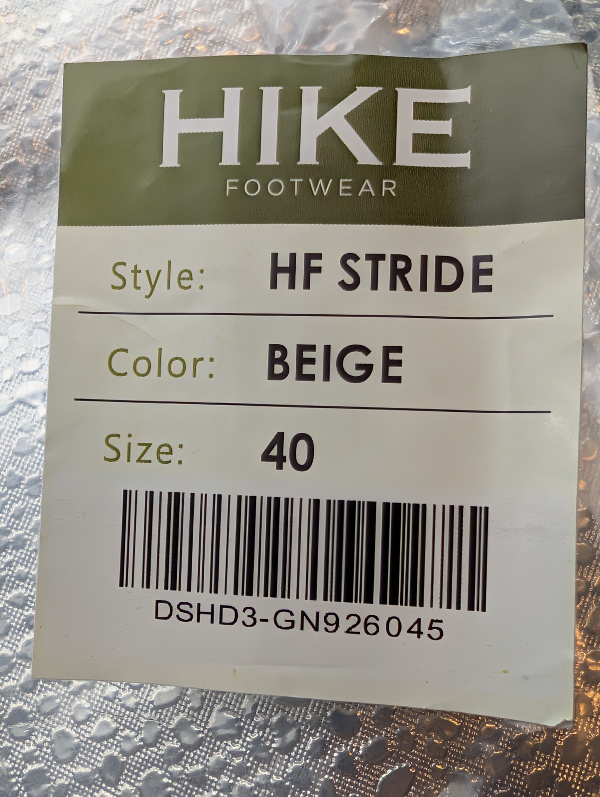 Hike Footwear Stride Womens 9/9.5 Mens 7/7.5 EU 40 Beige Tan Walking Shoes