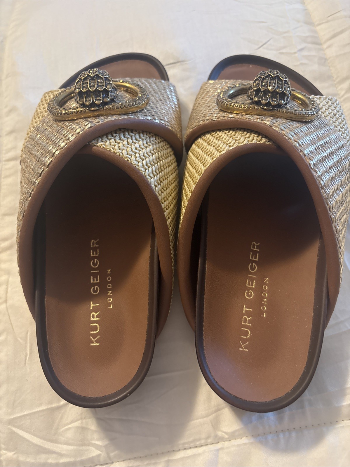 Kurt Geiger London Gold Sandals Size 6.5