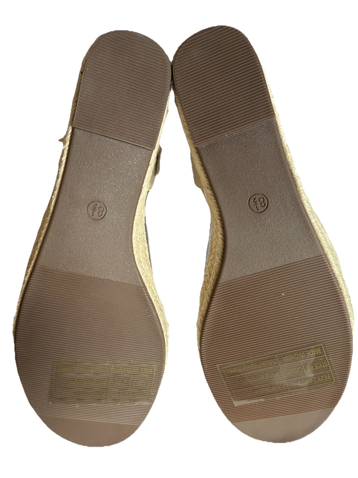 Vepose Beige Platform Wedge Espadrilles Open Toe Sandals Women’s Size 8.5 New