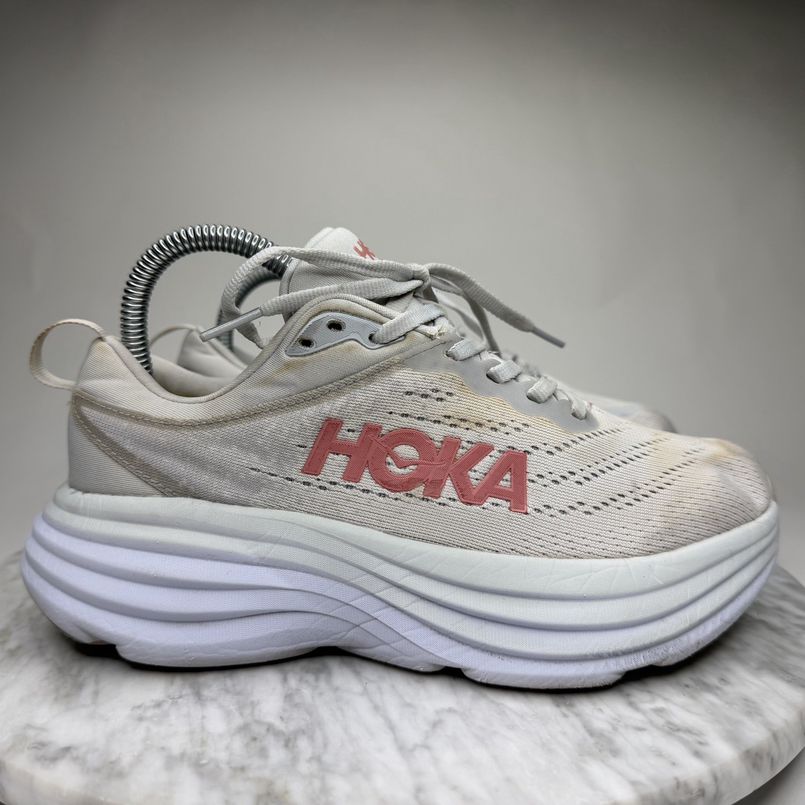 Hoka One One Bondi 8 Harbor Mist/Lunar Rock Running Shoe’s Women’s Size 6.5B