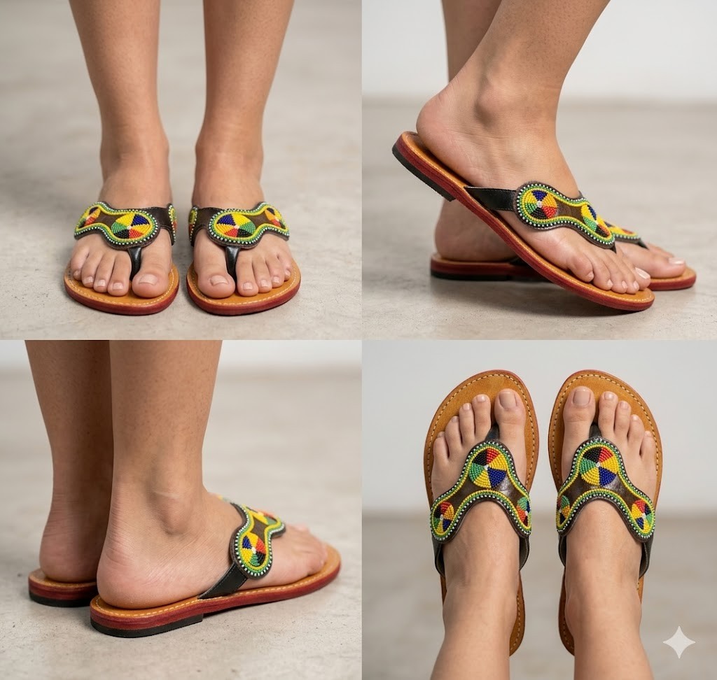 Women Slippers Leather Handmade Indian Slippers Embroidered US 6-10