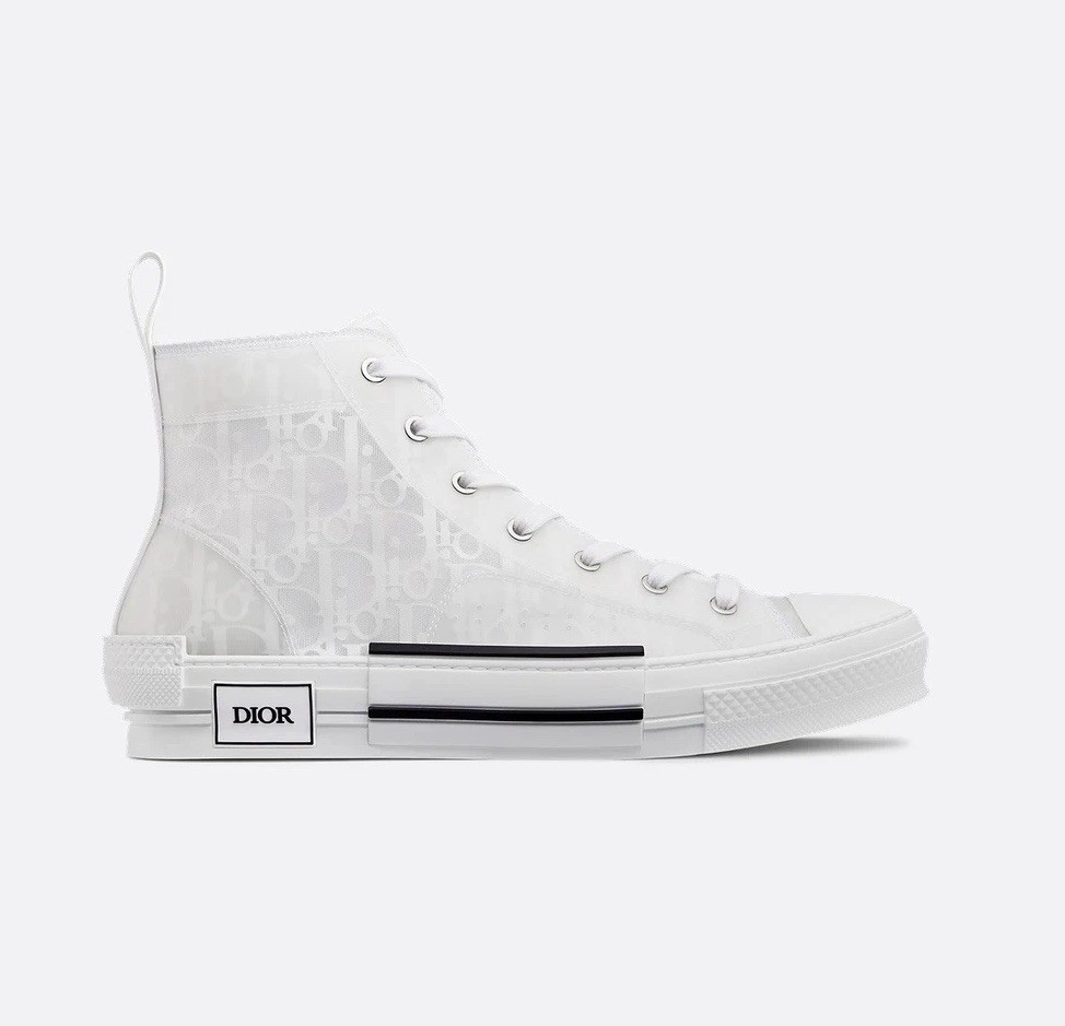 Christian Dior B23 High Top Sneakers – White Oblique Canvas EU 37 – Authentic