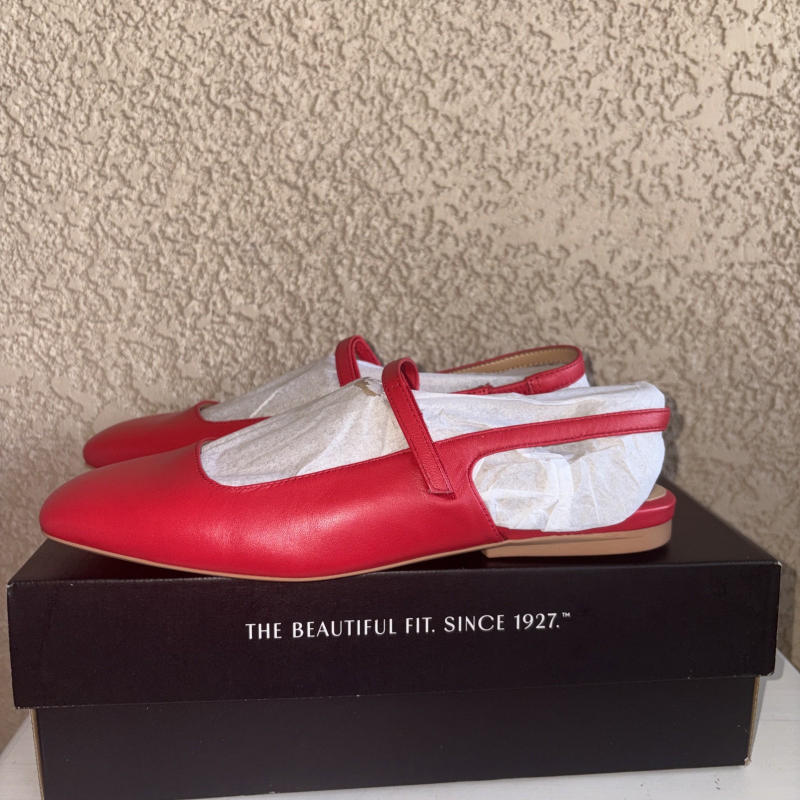 Naturalizer Connie Womens Leather Ballet Flat Mary Janes In Red Size 8 Women