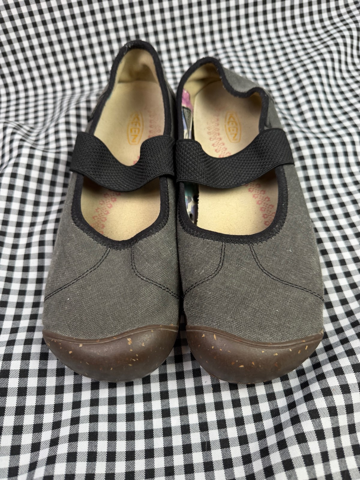 Keen Sienna MJ Canvas Mary Jane Flats Womens 8.5 Brown Gray Comfort Shoes