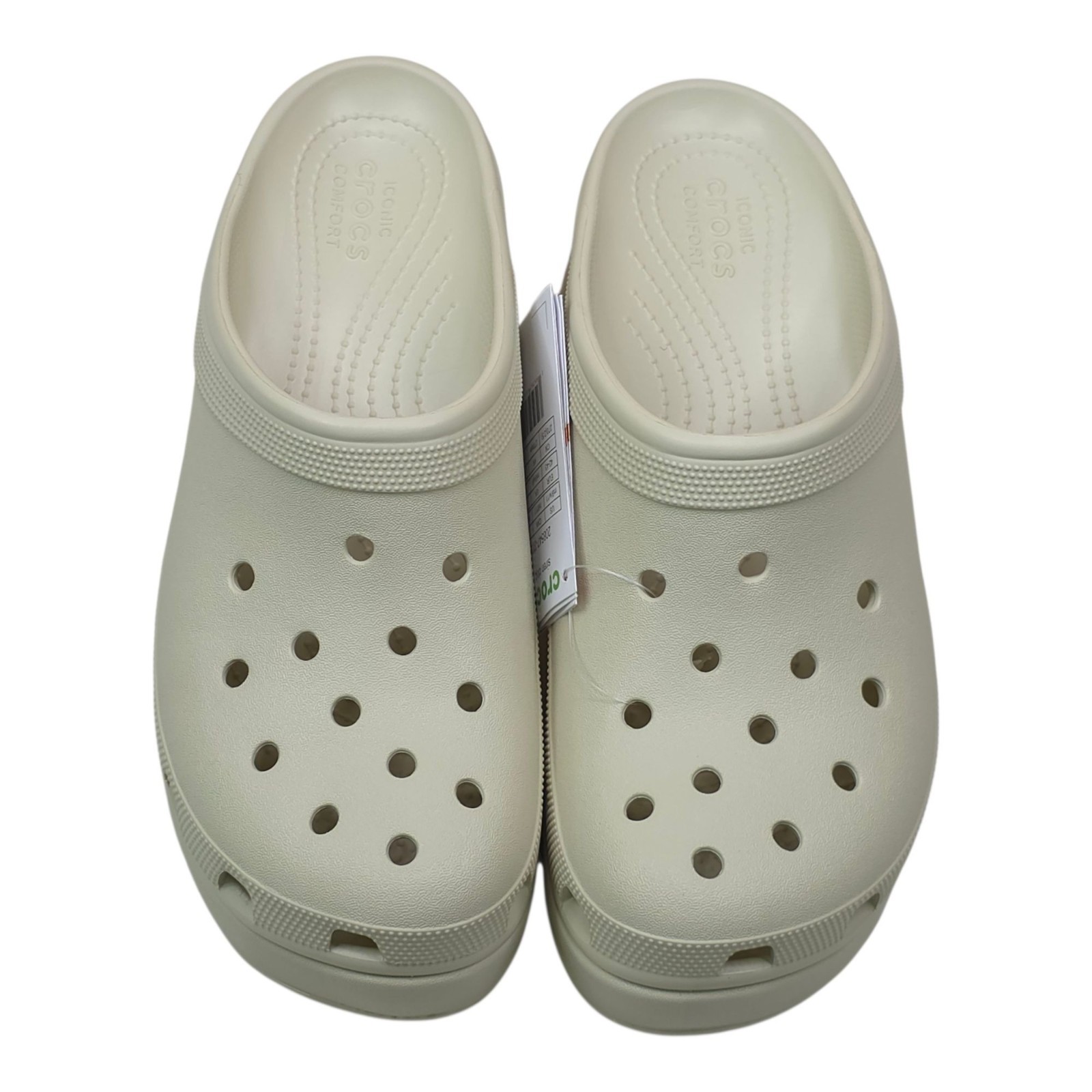 Crocs Siren Clog M9/W11 Cream Platform Slip-On Shoes 3 1/2″ Heel