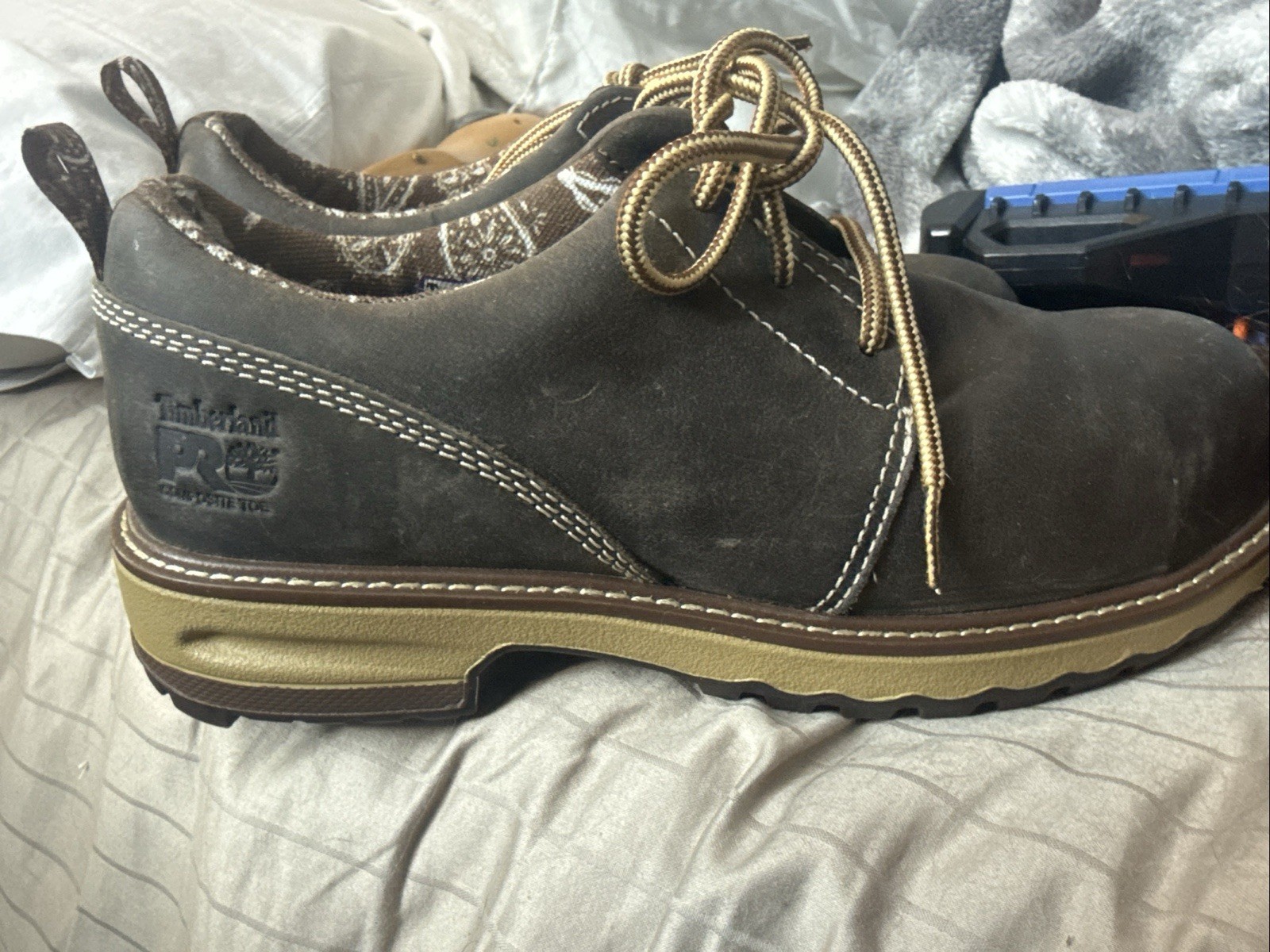 Timberland PRO 434 Womens 8 Brown Hightower Composite Toe Work Safety Oxford
