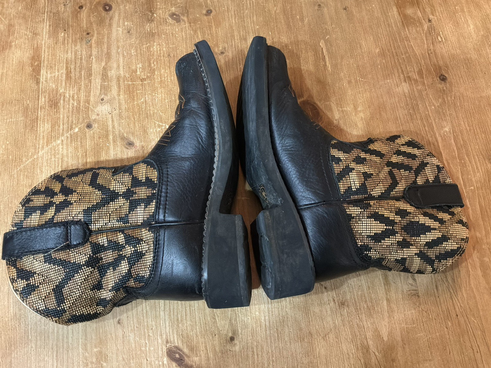Ariat Fatbaby Western Cowgirl Boots Brown Snakeskin Design Upper 7.5 B Leather