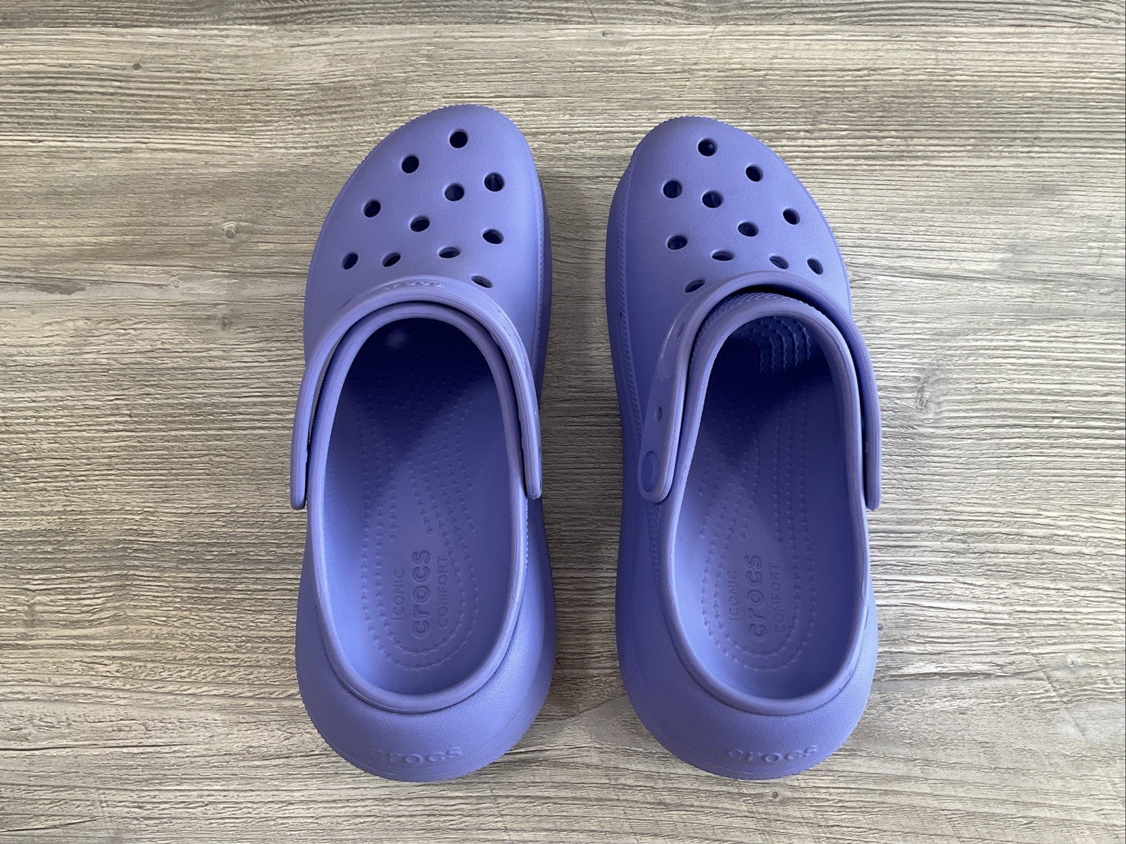 Crocs Womens Classic Crush Platform Chunky Purple lavender Clog 207521 Size 10