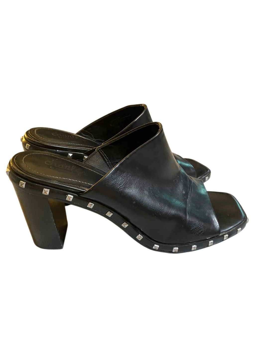 Charles by Charles David wrangler black studied mule, shoe 8