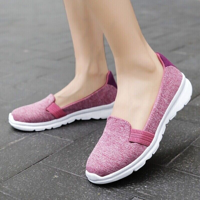 Womens Fashion Loafers Shoes Comfortable Sock Slip-on Ballerina Wedge Shoes Size