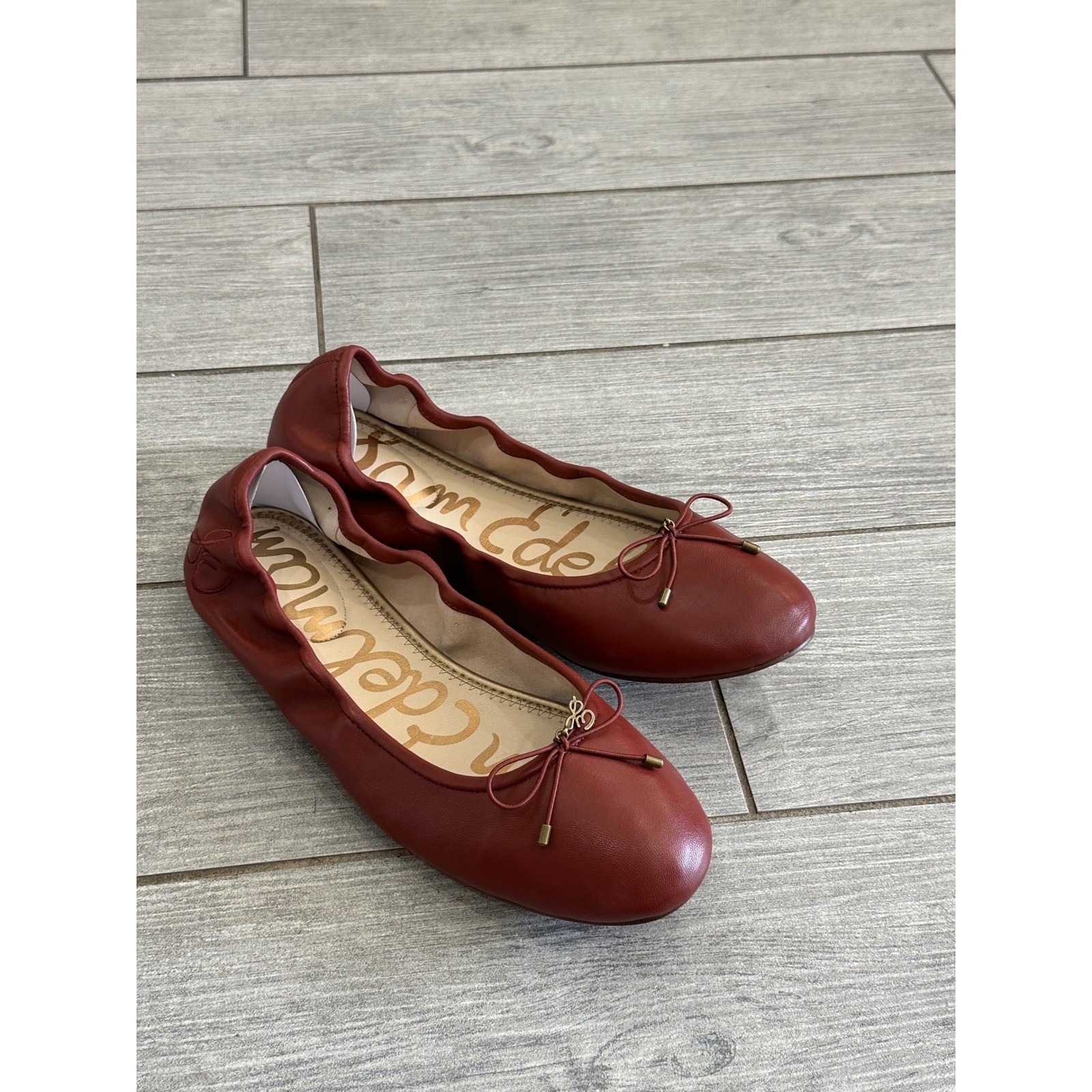 Sam Edelman Felicia New Burgandy Leather Ballet Flats New!