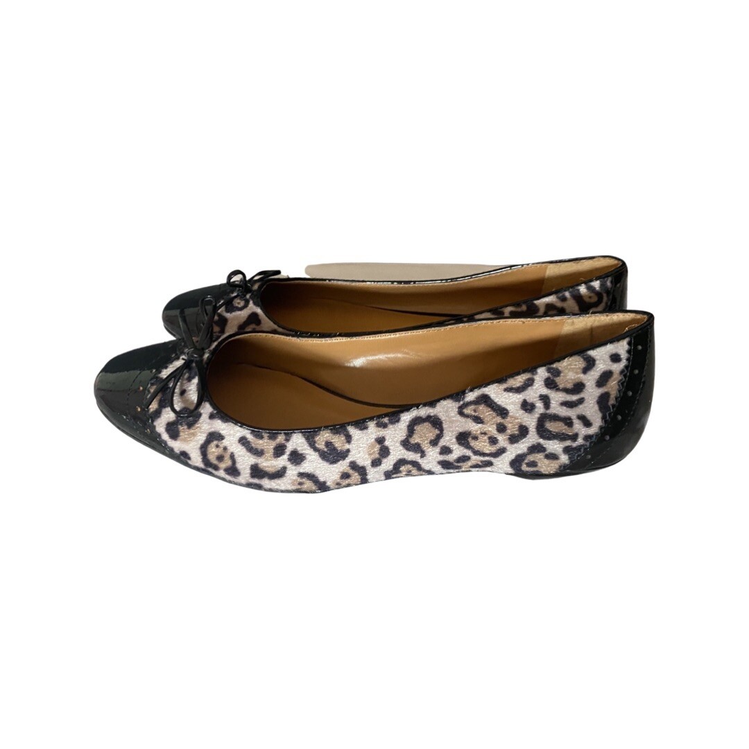 Naturalizer Women’s Cheetah Print Winner round toe bow semi flat Sz 7.5M EUC