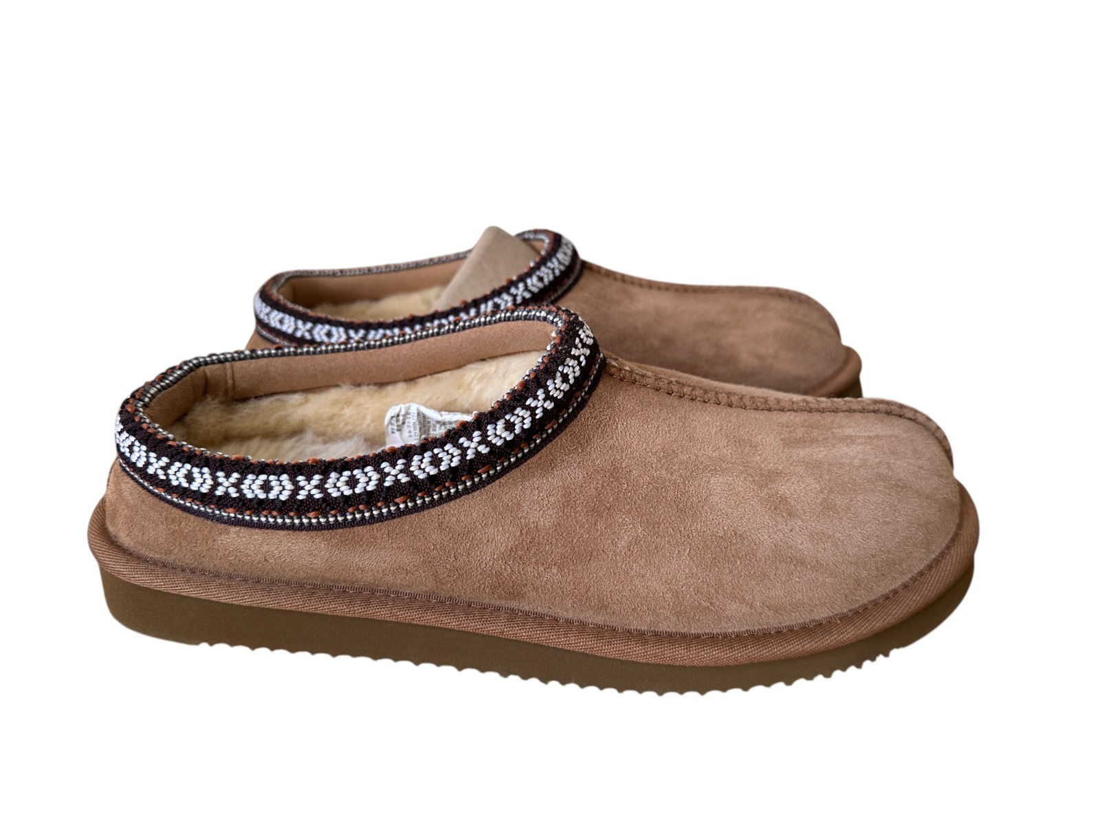 Kirkland Signature Shearling Slippers Tan Havane Men’s 7 / Women’s 8 NIB