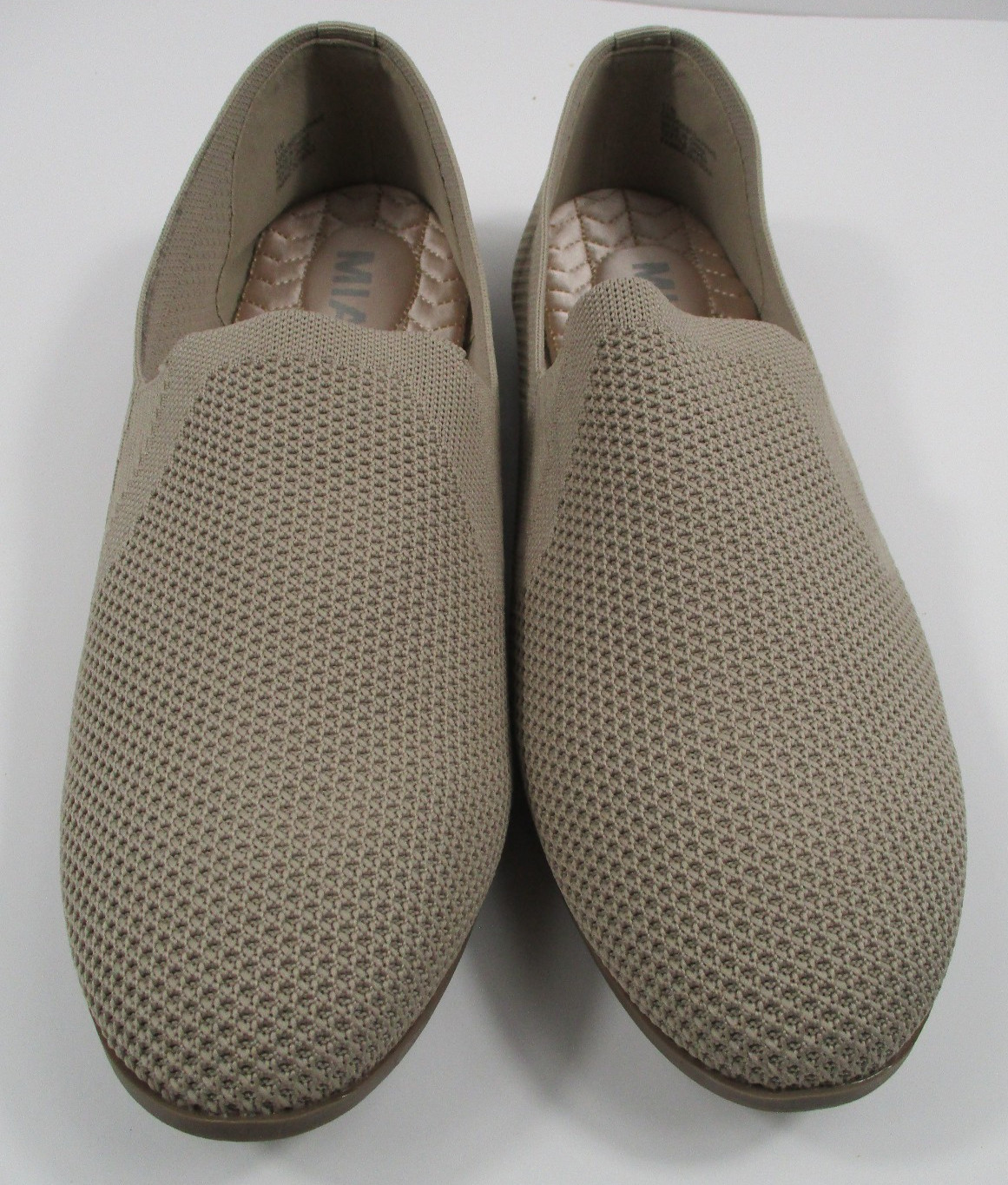 -NEW MIA Daphnie Slide On Textile Loafer Quilted Beige Women’s Shoes Sz 8.5