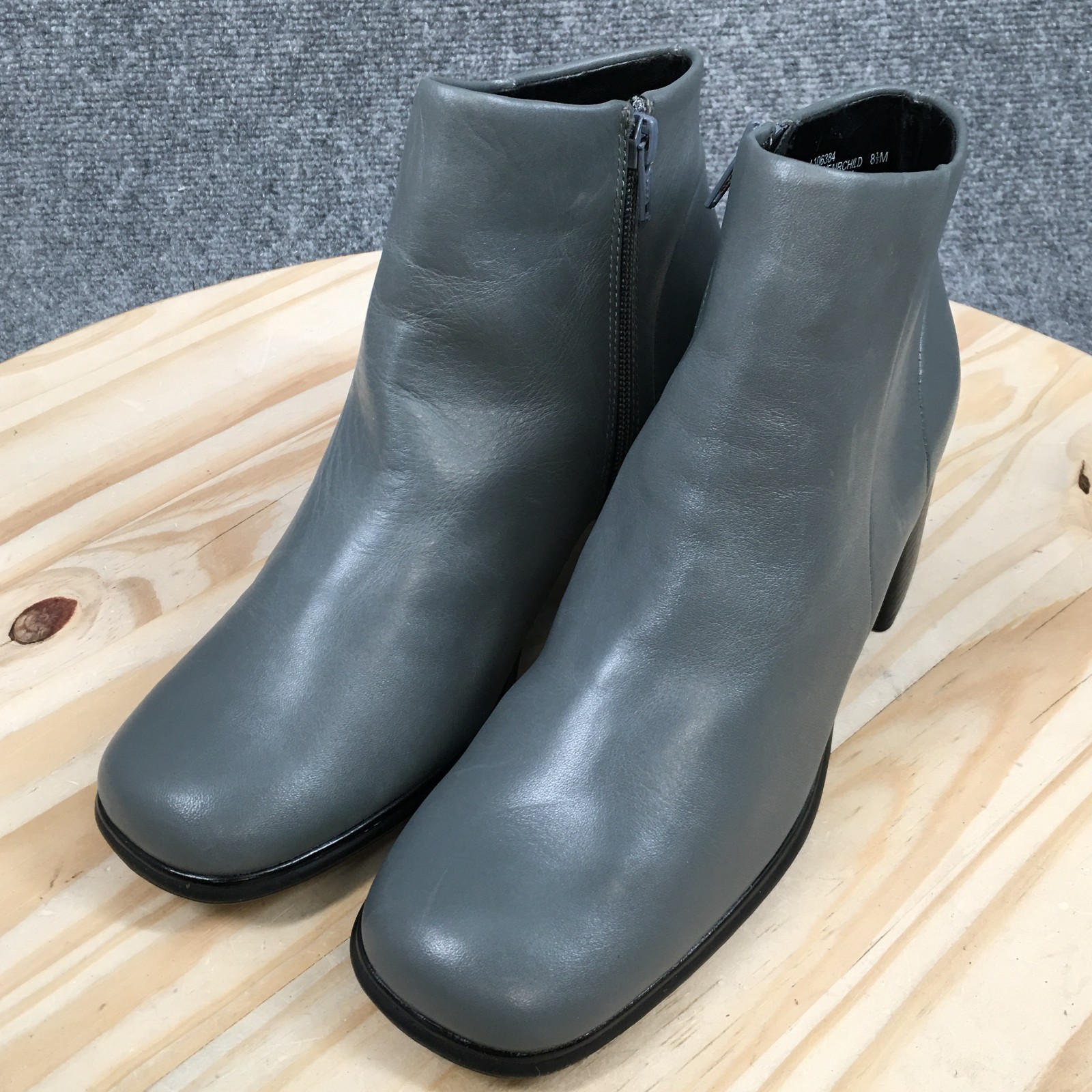 White Mountain Fairchild Boots Womens 8.5 M Ankle Bootie Block Leather Gray NEW
