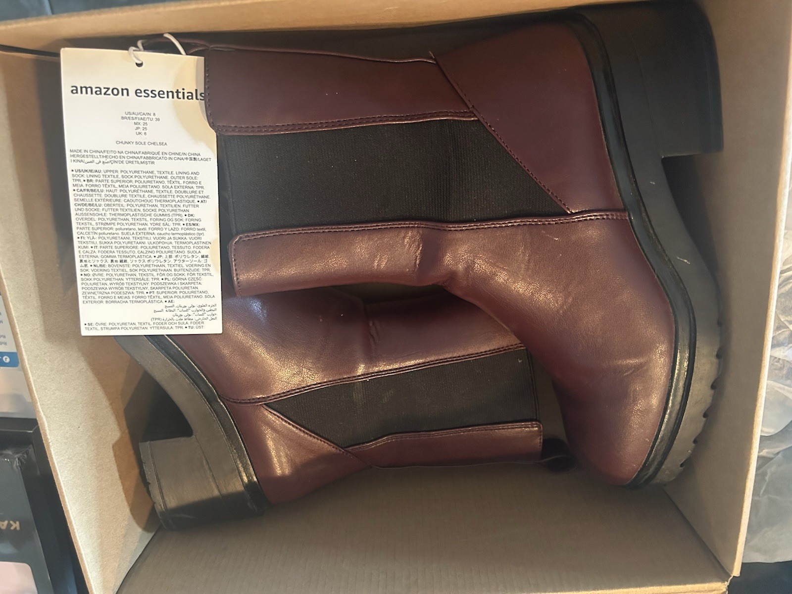 Womens Chelsea Boots Elastic Chunky Block Heel Ankle Boot sz 8