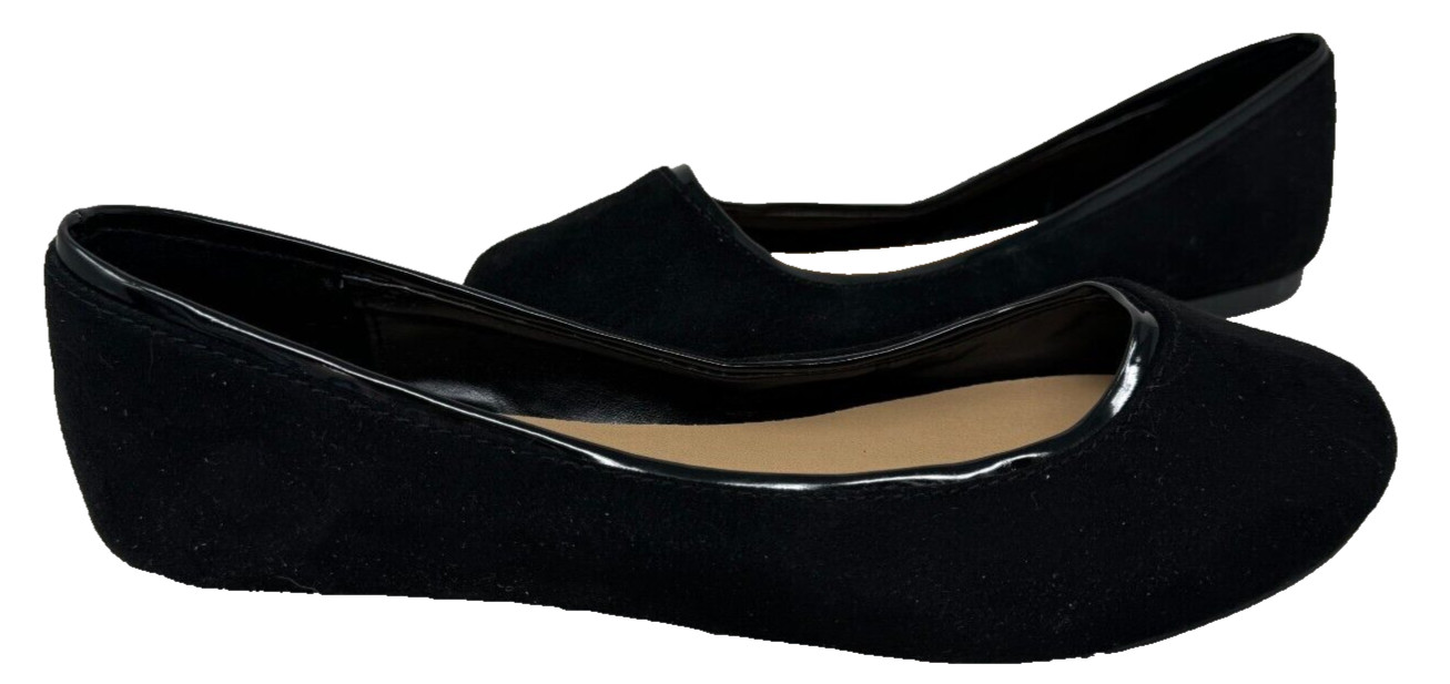 LC Lauren Conrad Women’s Sheen Slip On Casual Ballet Flats Black Size:7 99G