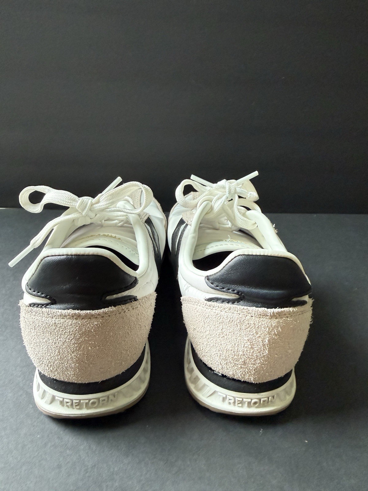 Tretorn Kristine Elite G Women’s Size 7.5 White Black Textile Leather Sneakers