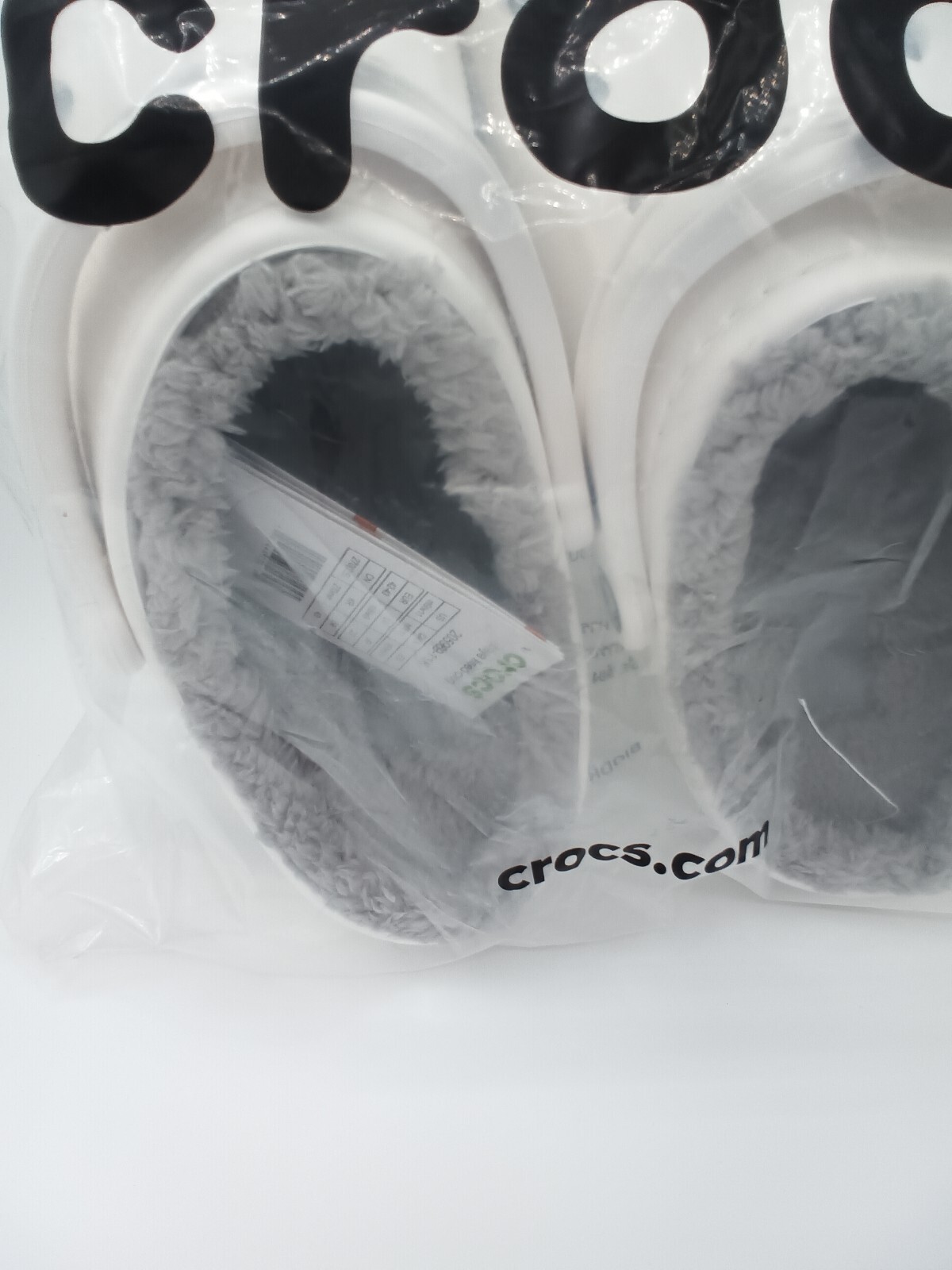 Crocs Baya Lined Clog Slip On White/Light Grey 205969-11H Sz M9/W11 New in bag