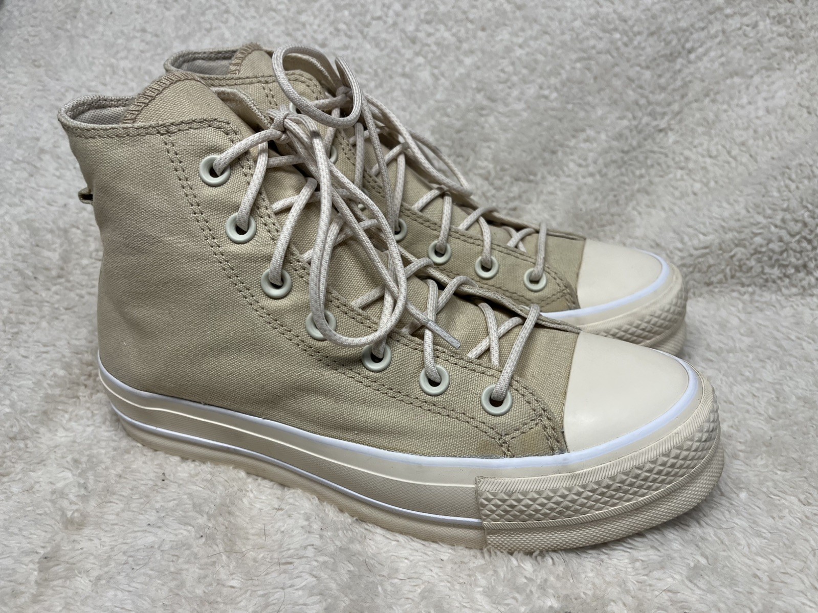 Converse All Star Lift Platform High Top A06092C Oatmeal Womens 8.5