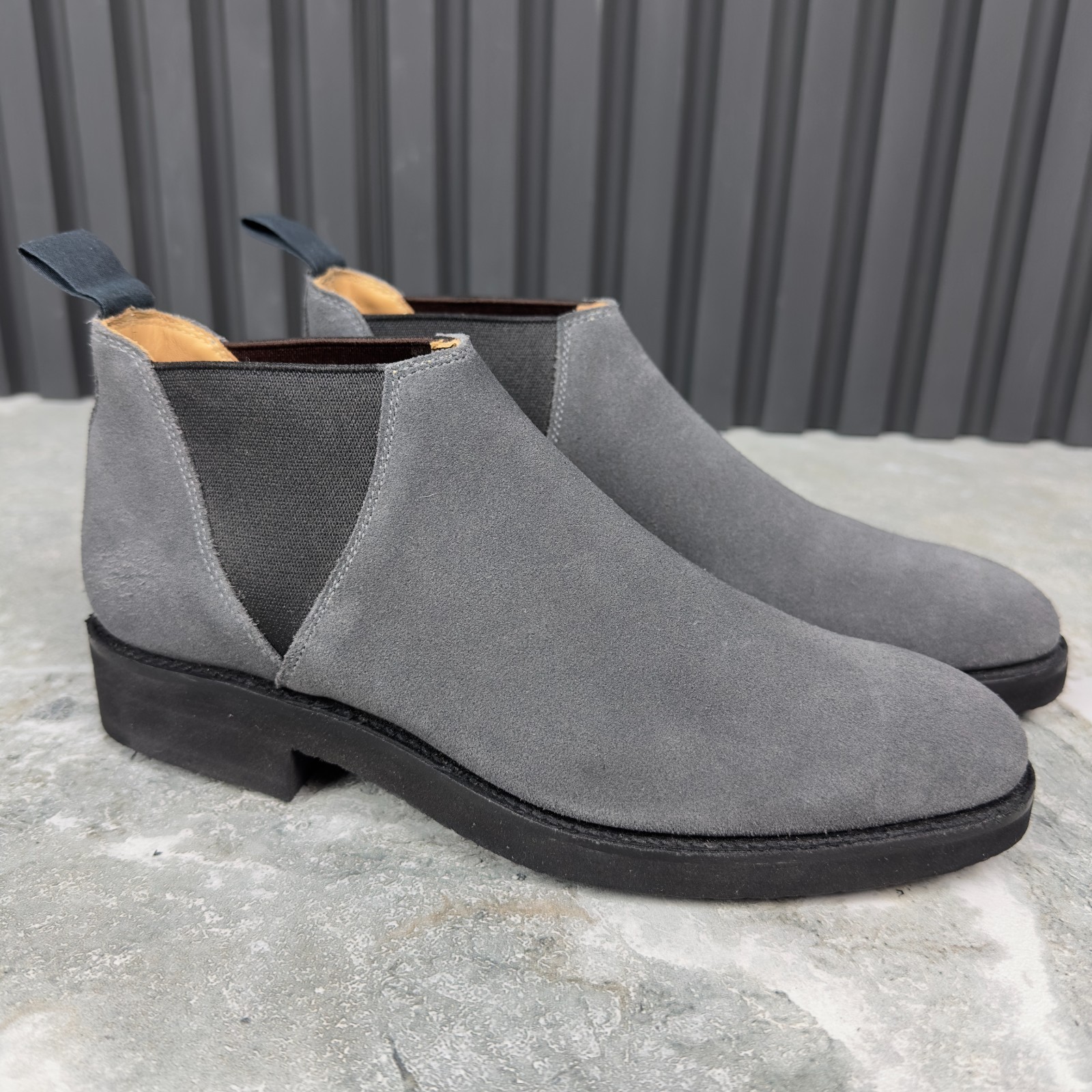 Crockett & Jones Lottie Chelsea Boots Grey Suede Chunky Sole 50 OS or 36.5 EUR