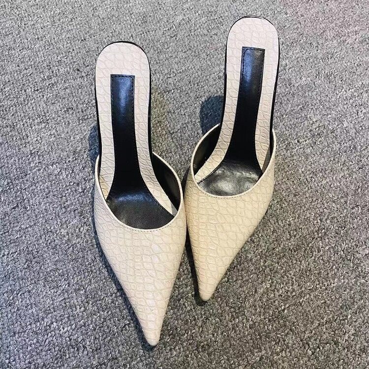 Womens Leather Dress Formal Wedding Slipper Leather Pointy Toe Sandals Shoes New